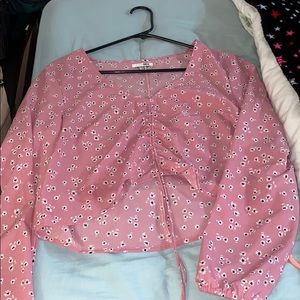 Flowery pink blouse